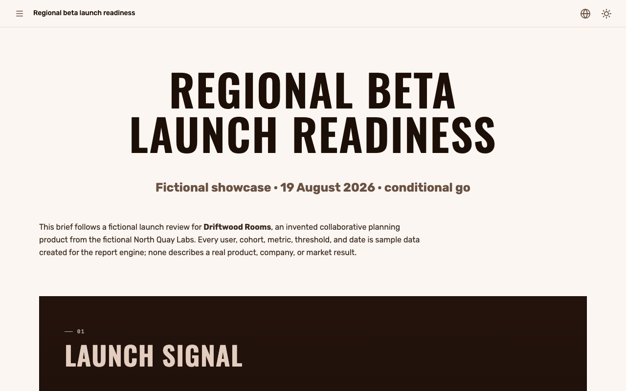 Launch readiness with activation evidence and a reversible path